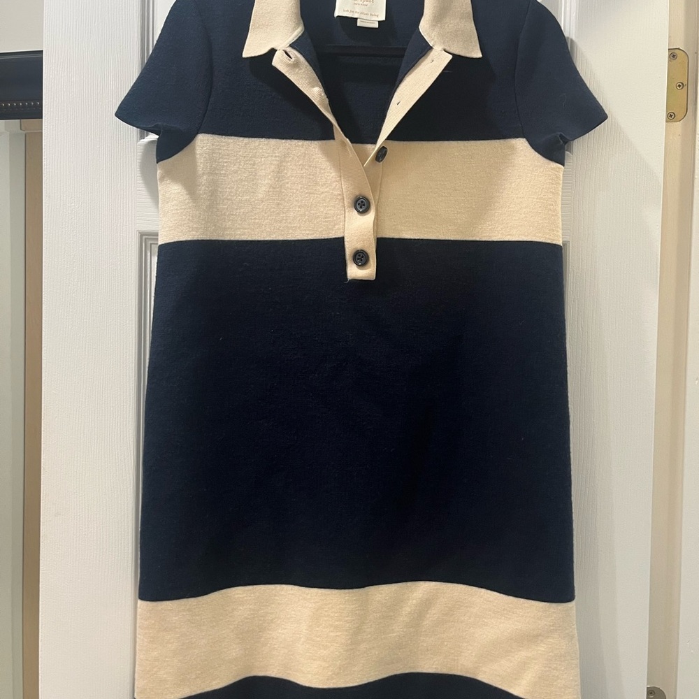 Kate Spade Navy and Cream Wool Dress